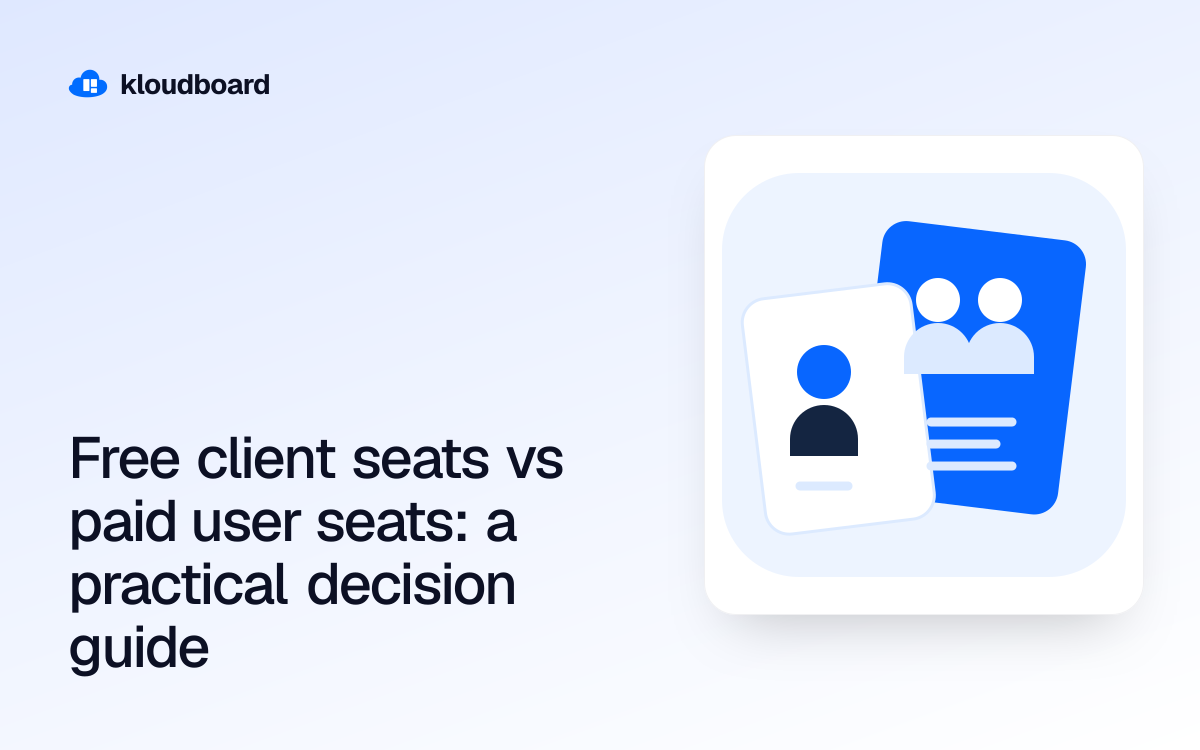 Free client seats vs paid user seats: a practical decision guide — individual and team profile cards.